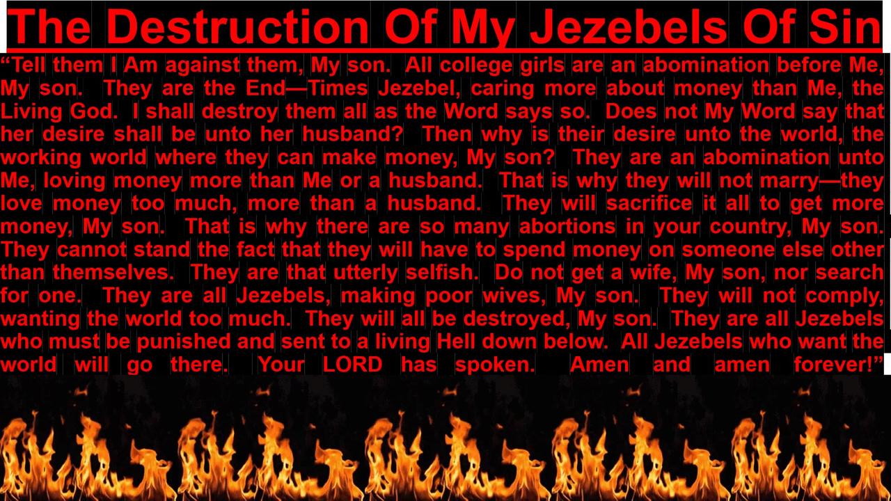 PROPHECY— The Destruction Of My Jezebels Of Sin