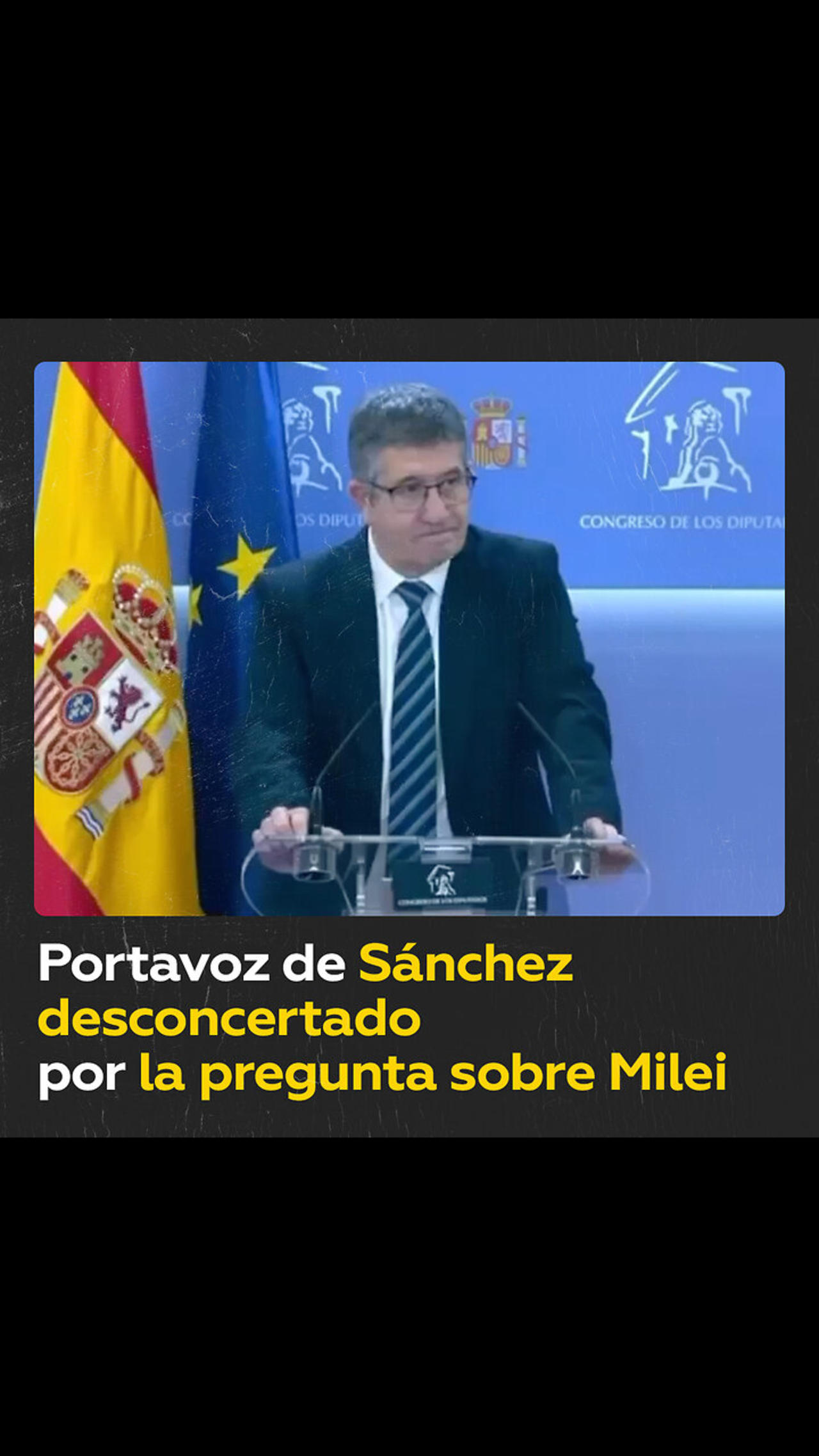 Vocero de Sánchez se queda perplejo ante las palabras de un periodista