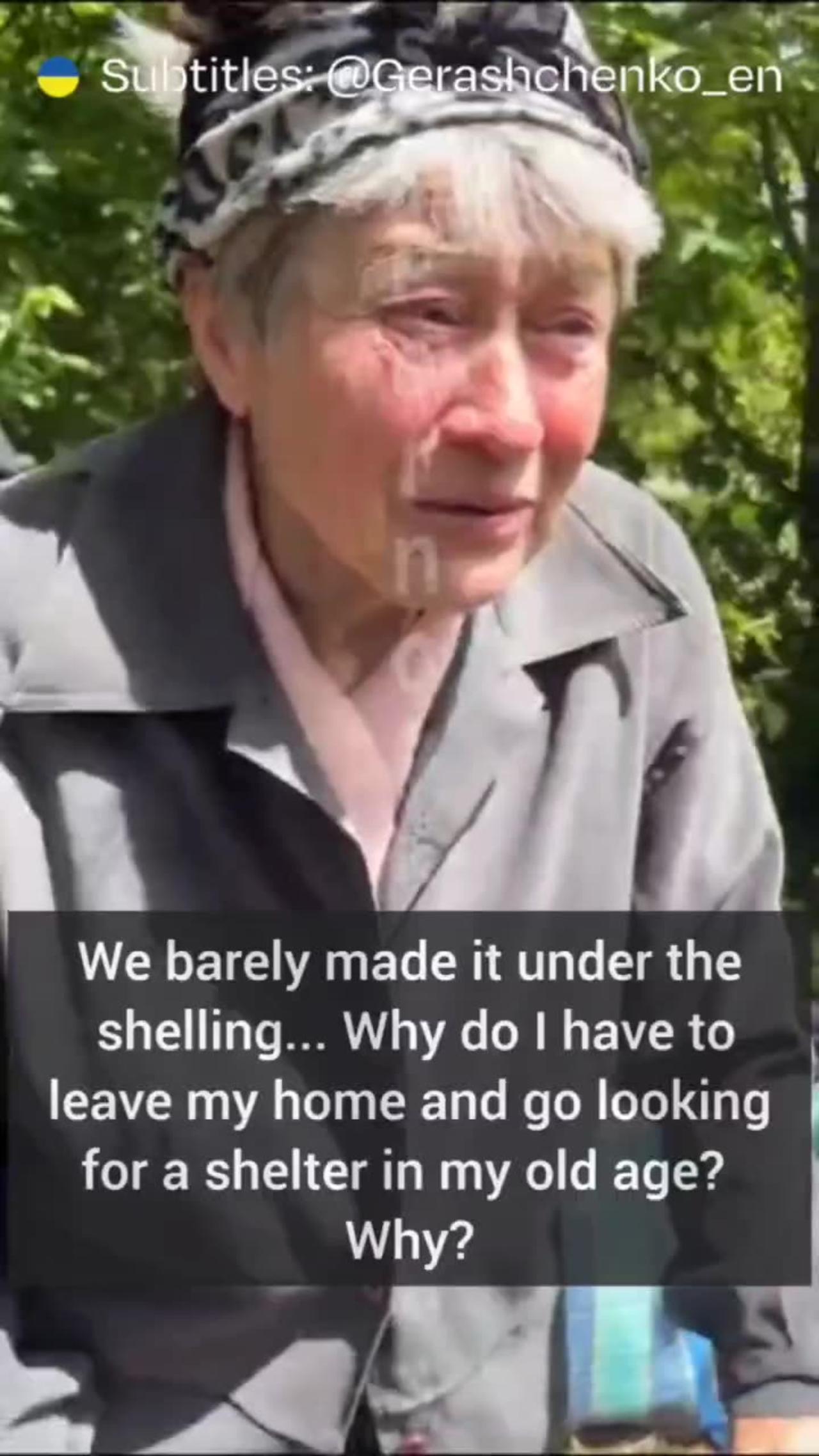 These ladies were evacuated from Vovchansk.