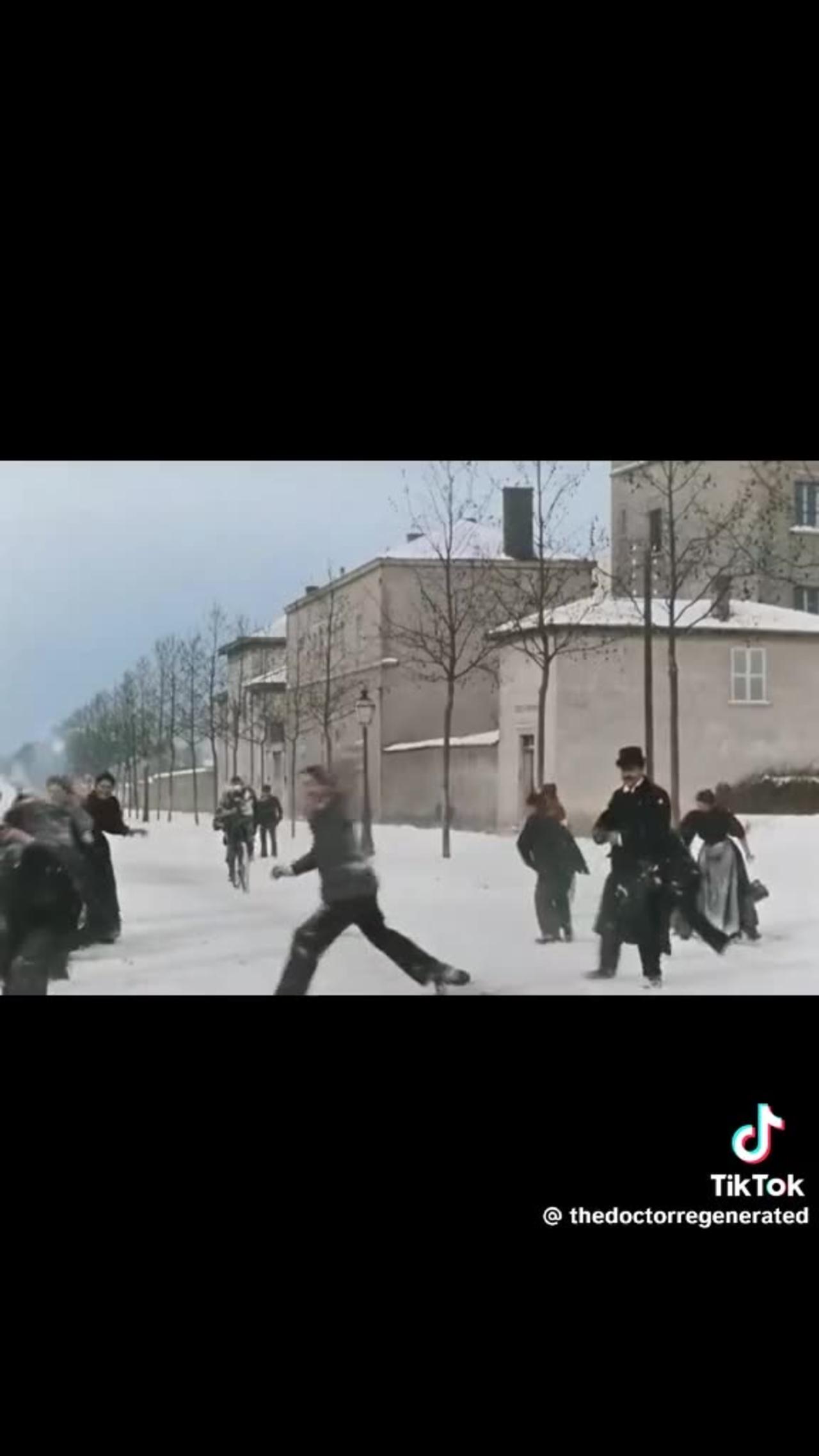 From 1890’s France From A Street Wide Snowball Fight To Some Literal Horsing Around~We Are All The Same In Many Ways Over 100 