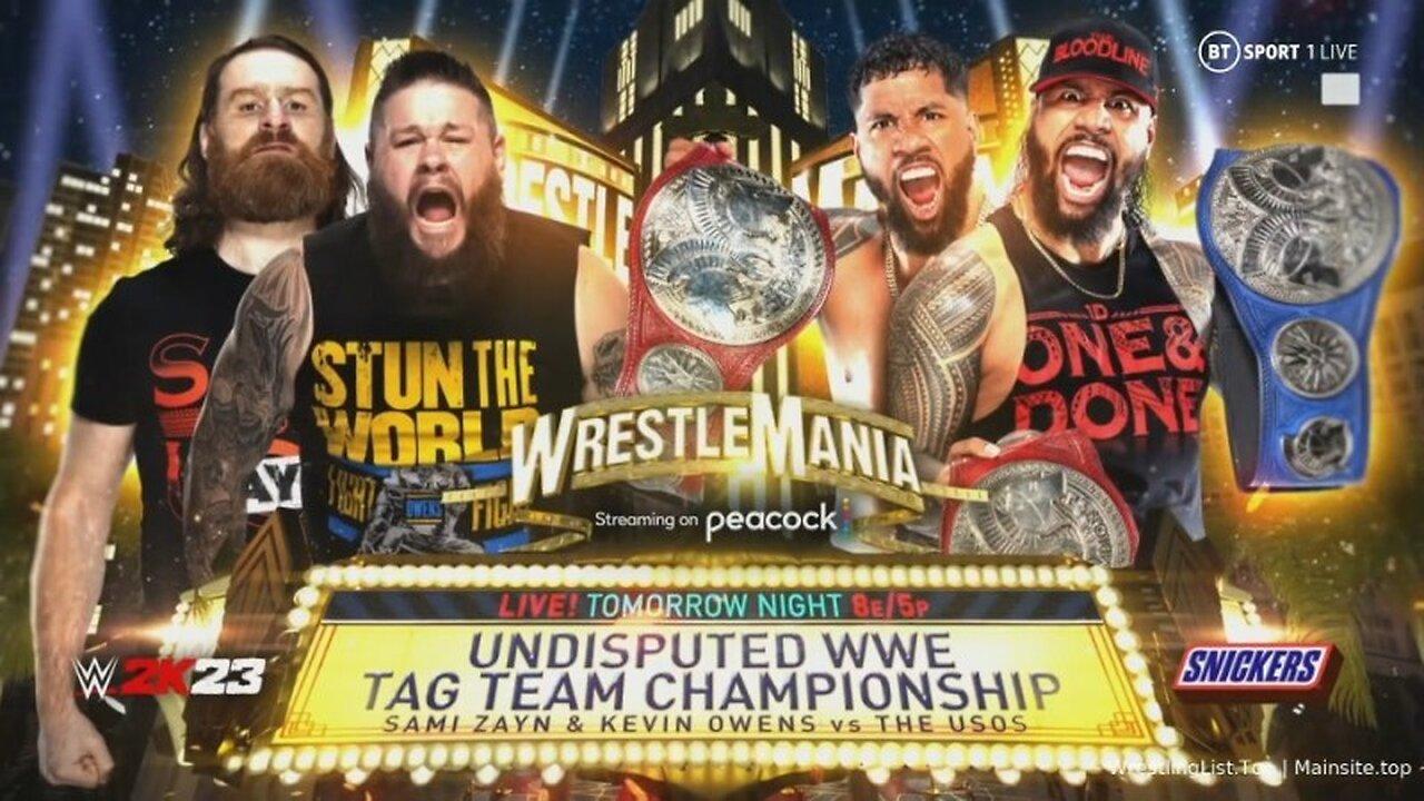 Kevin Owens and Sami Zayn vs The Usos highlights - WWE WrestleMania 39