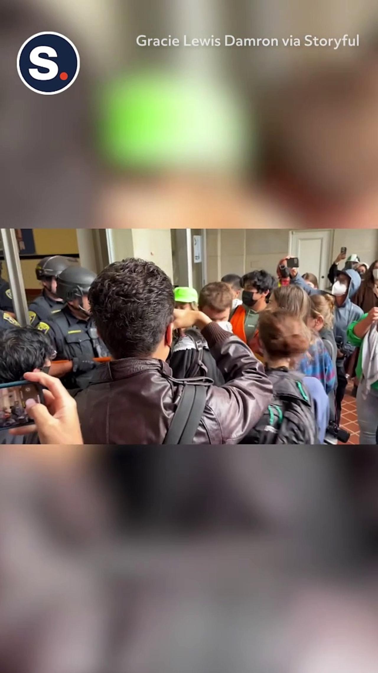 Protesters Heckle Police Dispersing Pro-Palestinian Protests on UCLA Campus