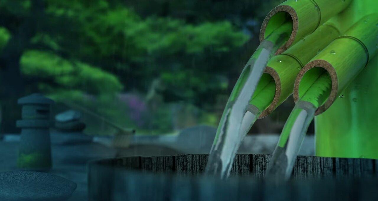 Bamboo Water Fountain & Rain Ambience: Rain Sounds,Meditation,Asmr,Deep Sleep,Relaxing Sounds