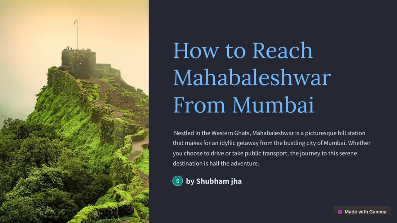 How to Reach Mahabaleshwar From Mumbai