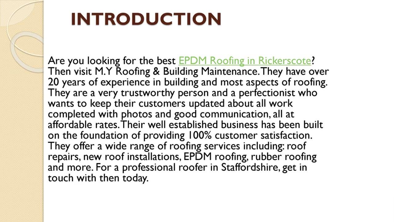 Best EPDM Roofing in Rickerscote