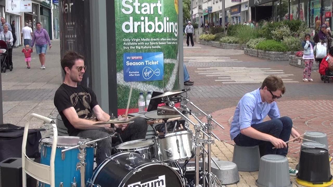 i Drum  Drum Buskers Plymouth Atlantic Ocean City 19th August 2014