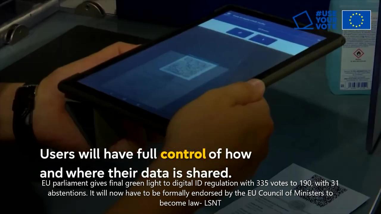 Approve for now will be finalised in 2026 EU parliament " DIGITAL ID"