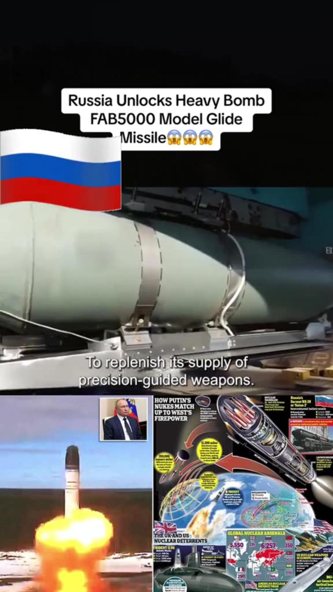 RUSSIA Unlocks heavy bomb FAB5000 Model Glide Missile