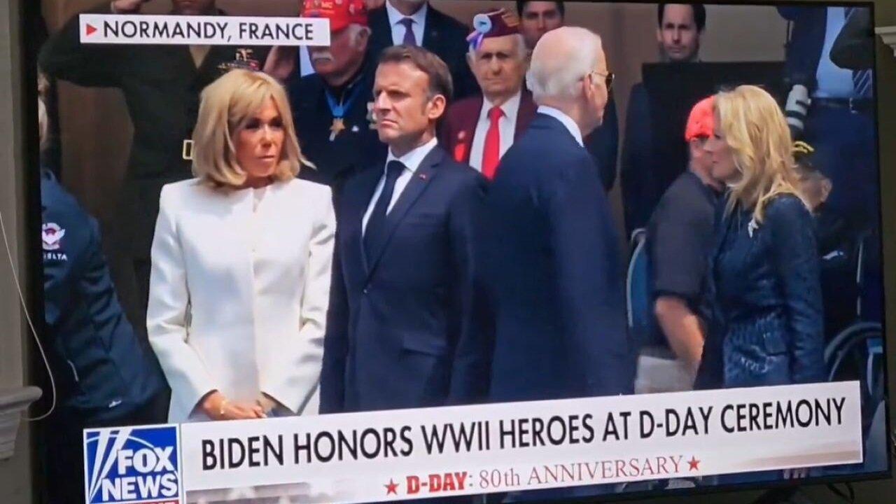 Biden Turned His Back At D-Day Event Mid-Ceremony, Jill And Macron Play 'Simon Says'