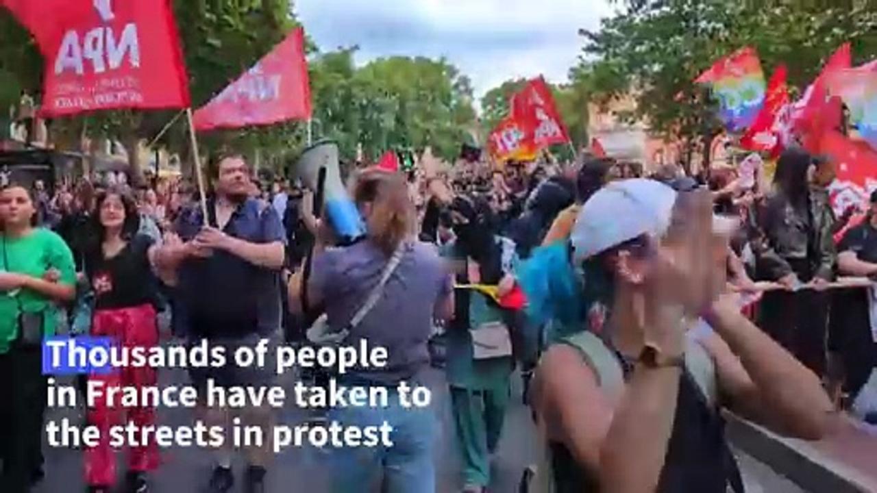 Anti-far right protesters demonstrate in France