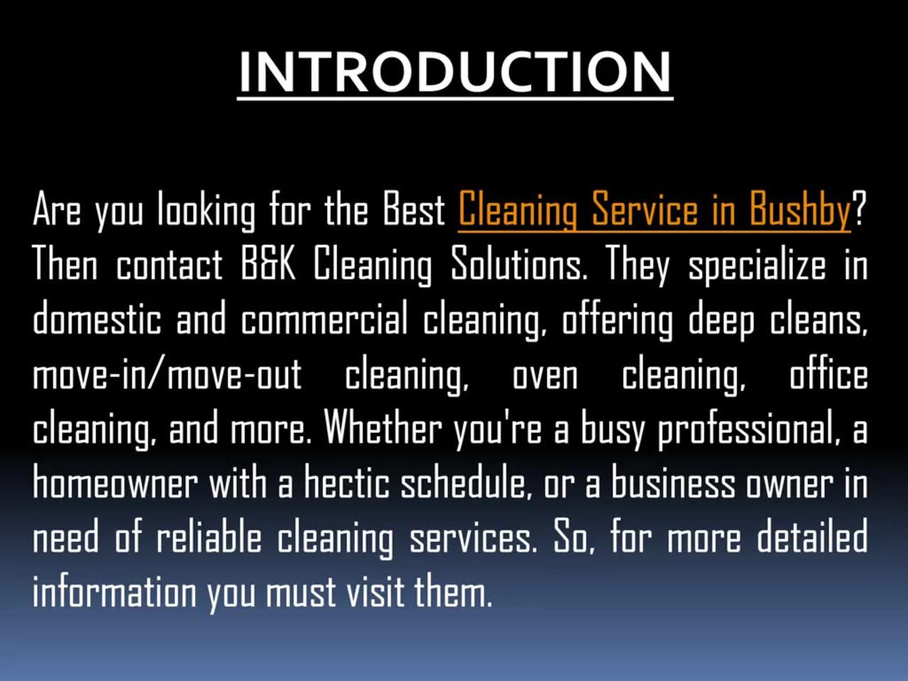 One of the Best Cleaning Service in Bushby