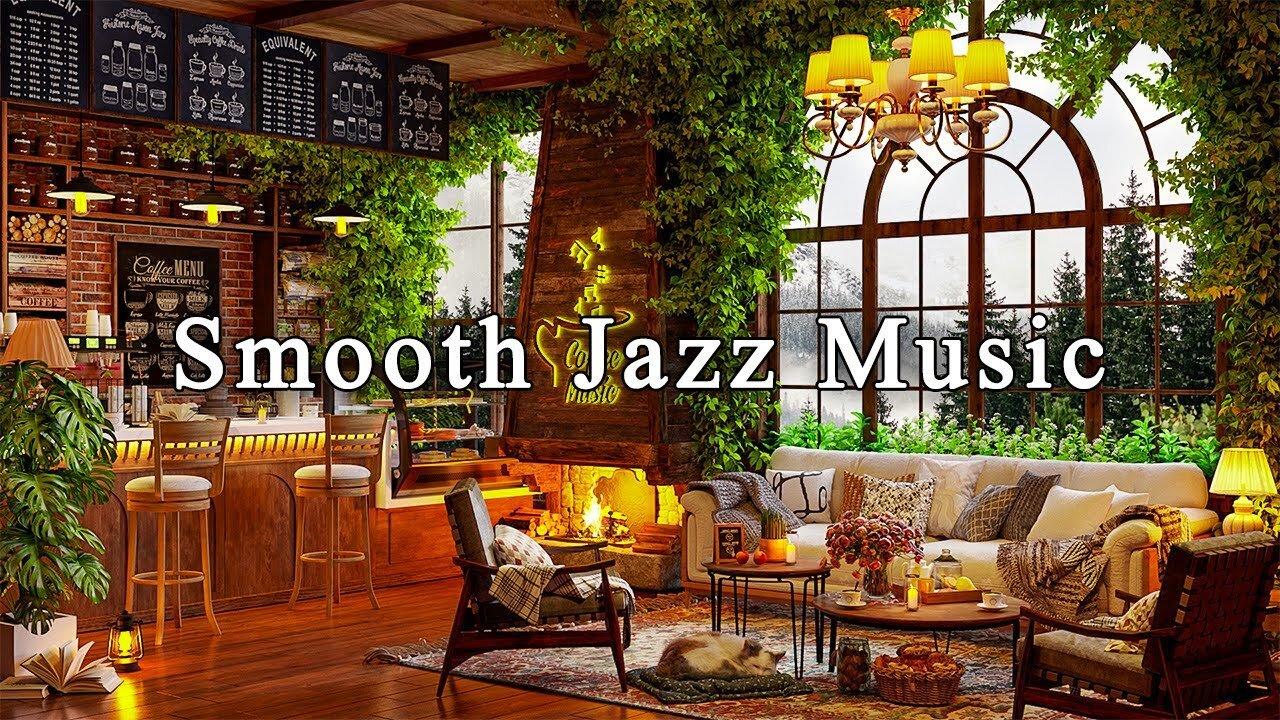Coffee Shop Ambience & Smooth Jazz Music☕Relaxing Jazz Instrumental Music to Study, Work, Focus