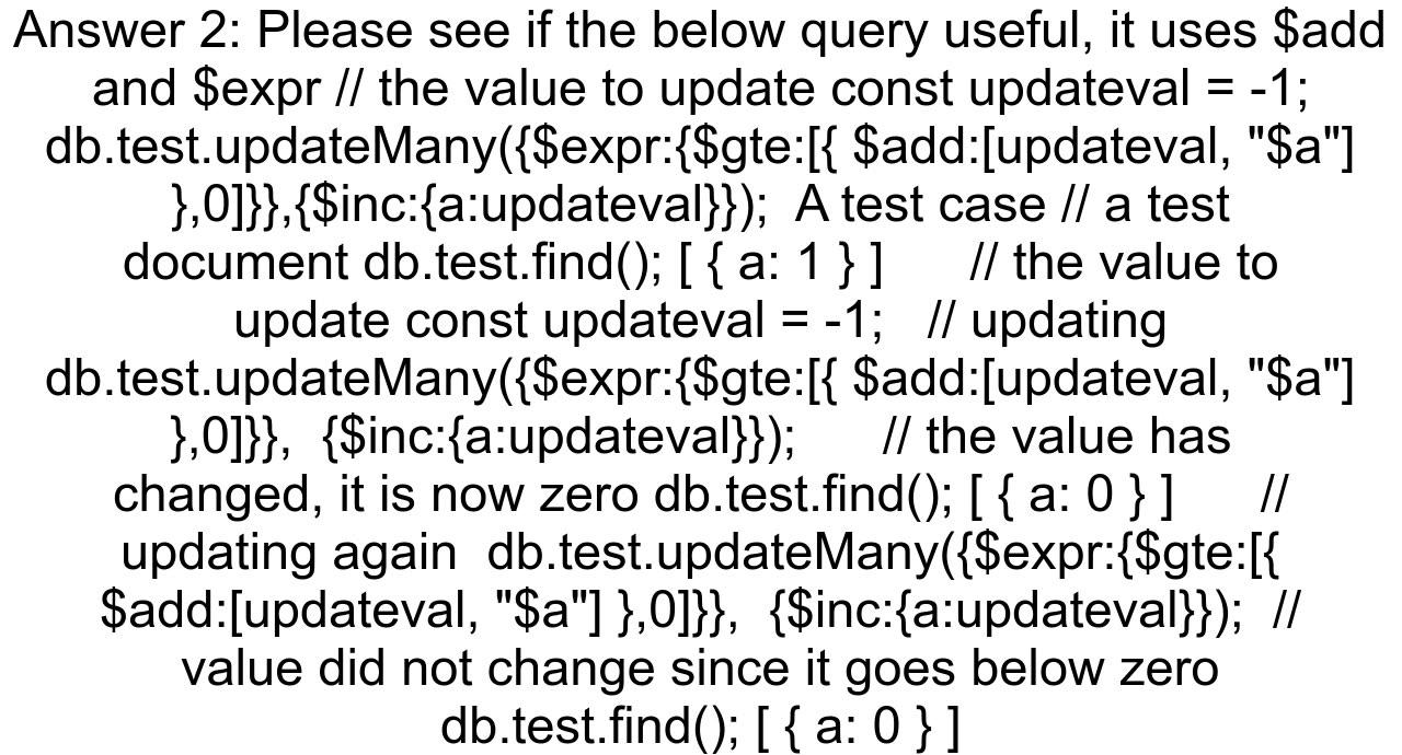 Decrement value MongoDB prevent negative number - One News Page VIDEO image.