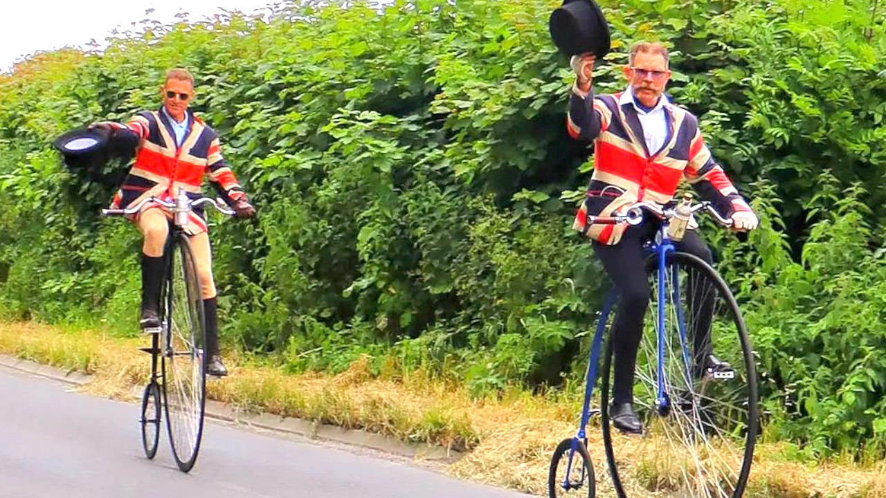 Duo Ride From the UK to Paris on Old Timey Penny Farthing Bicycles