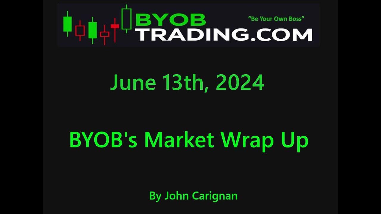 June 13th,  2024 BYOB   Market Wrap Up.   For educational purposes only.