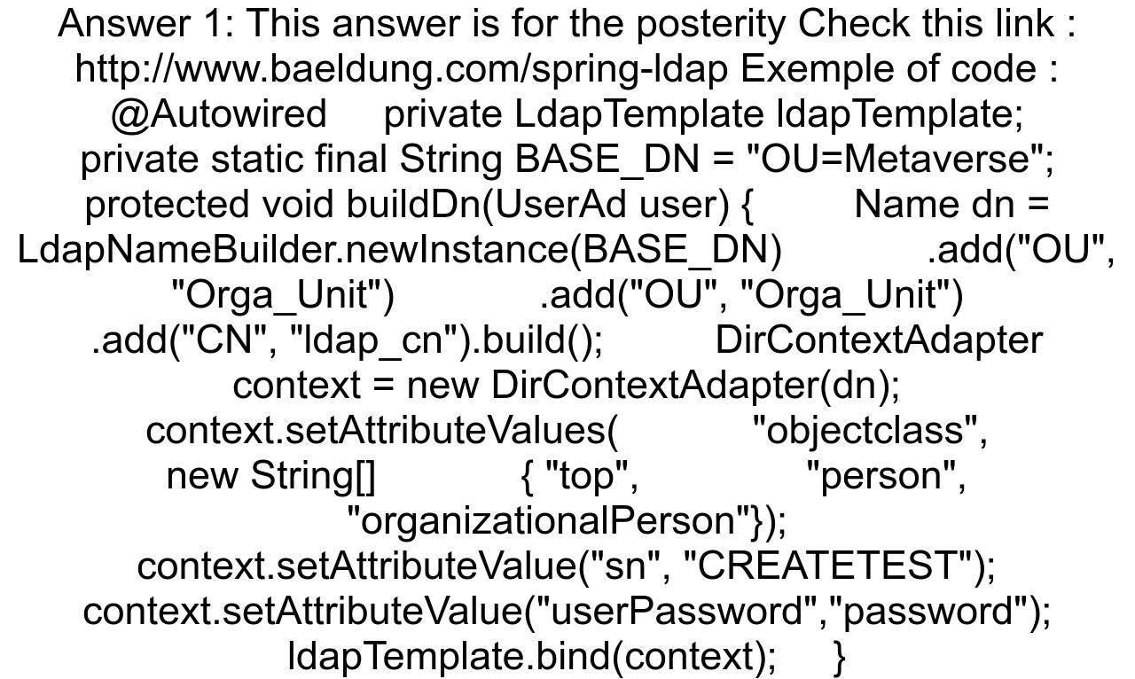 Change Active Directory Password Via Spring LDAP