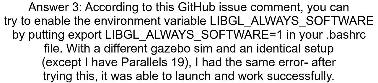 Gazebo crashes immediately on startup on Ubuntu 2204 ARM VM on parallels desktop in MacBook Air M1