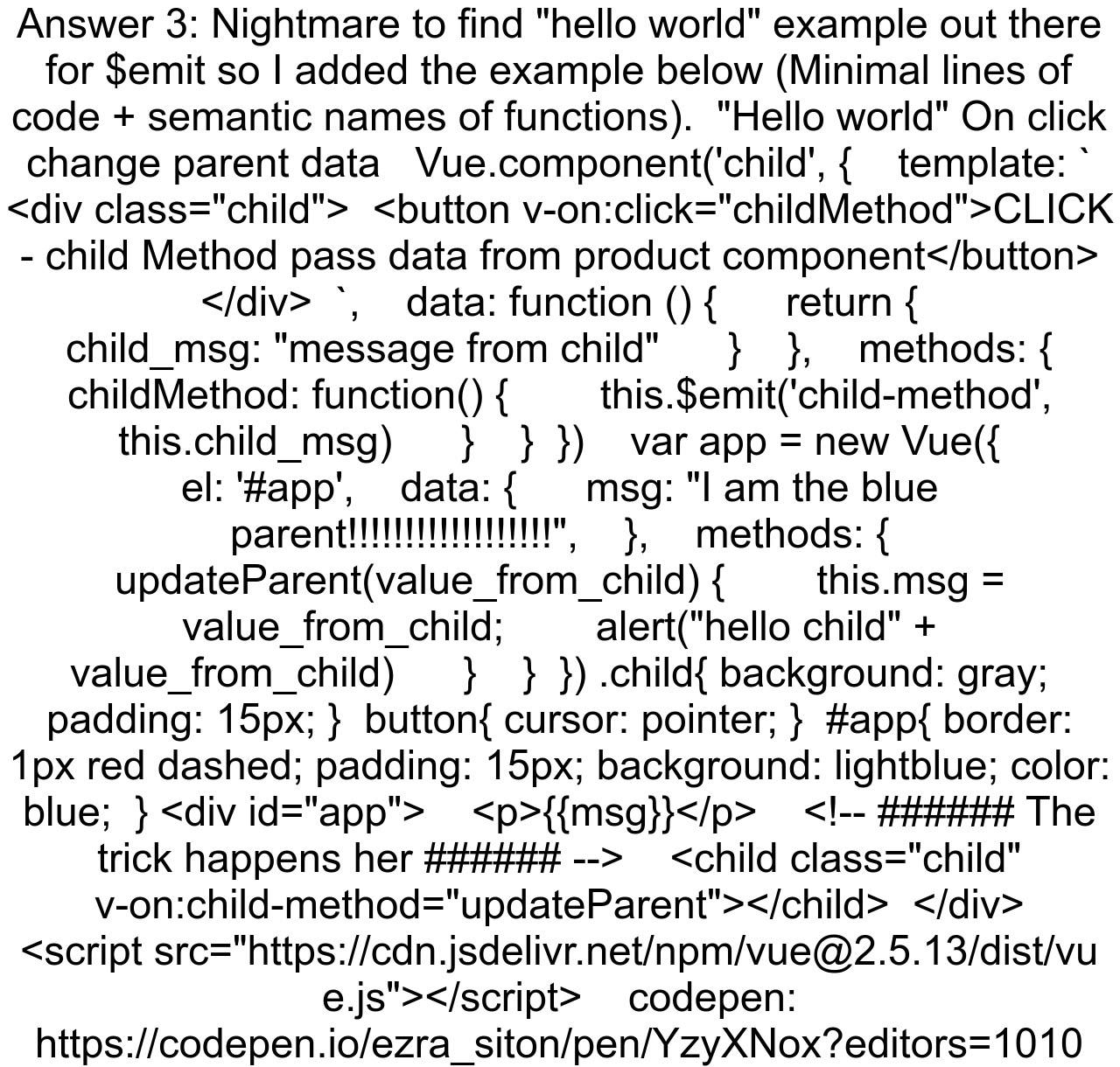 Pass data from child to parent in Vuejs is it so complicated