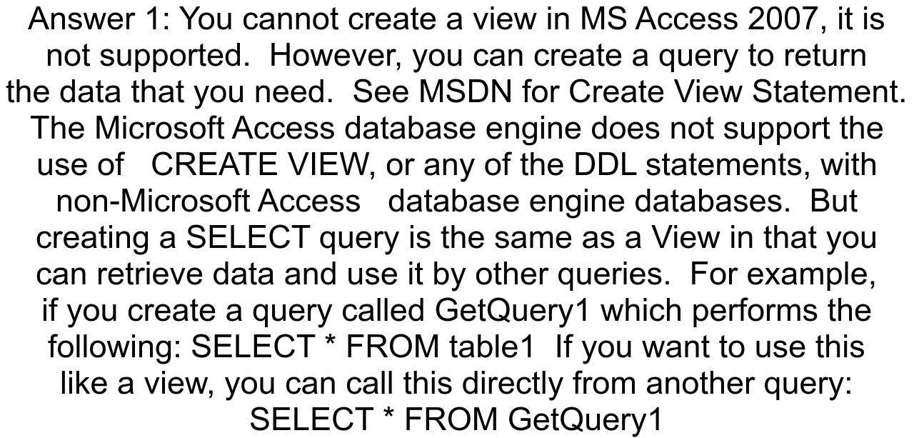 Create View in MS Access 2007 - One News Page VIDEO