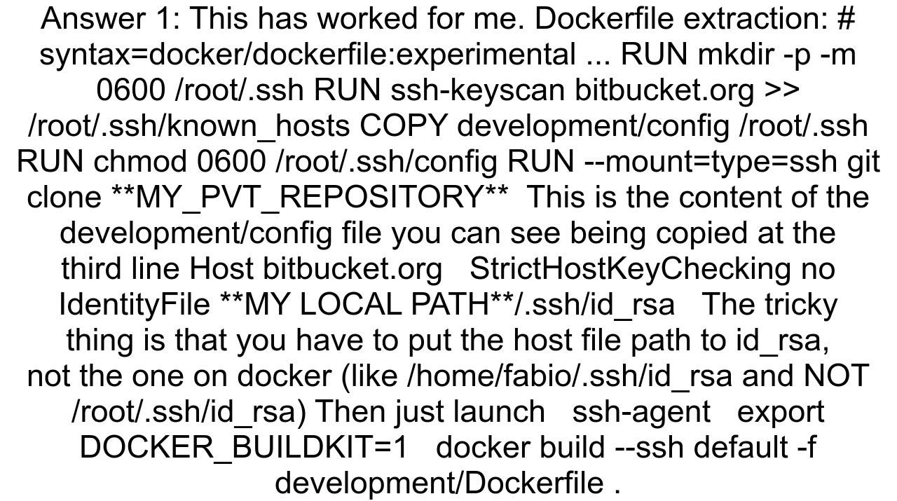 Docker ssh flag  Host key verification failed