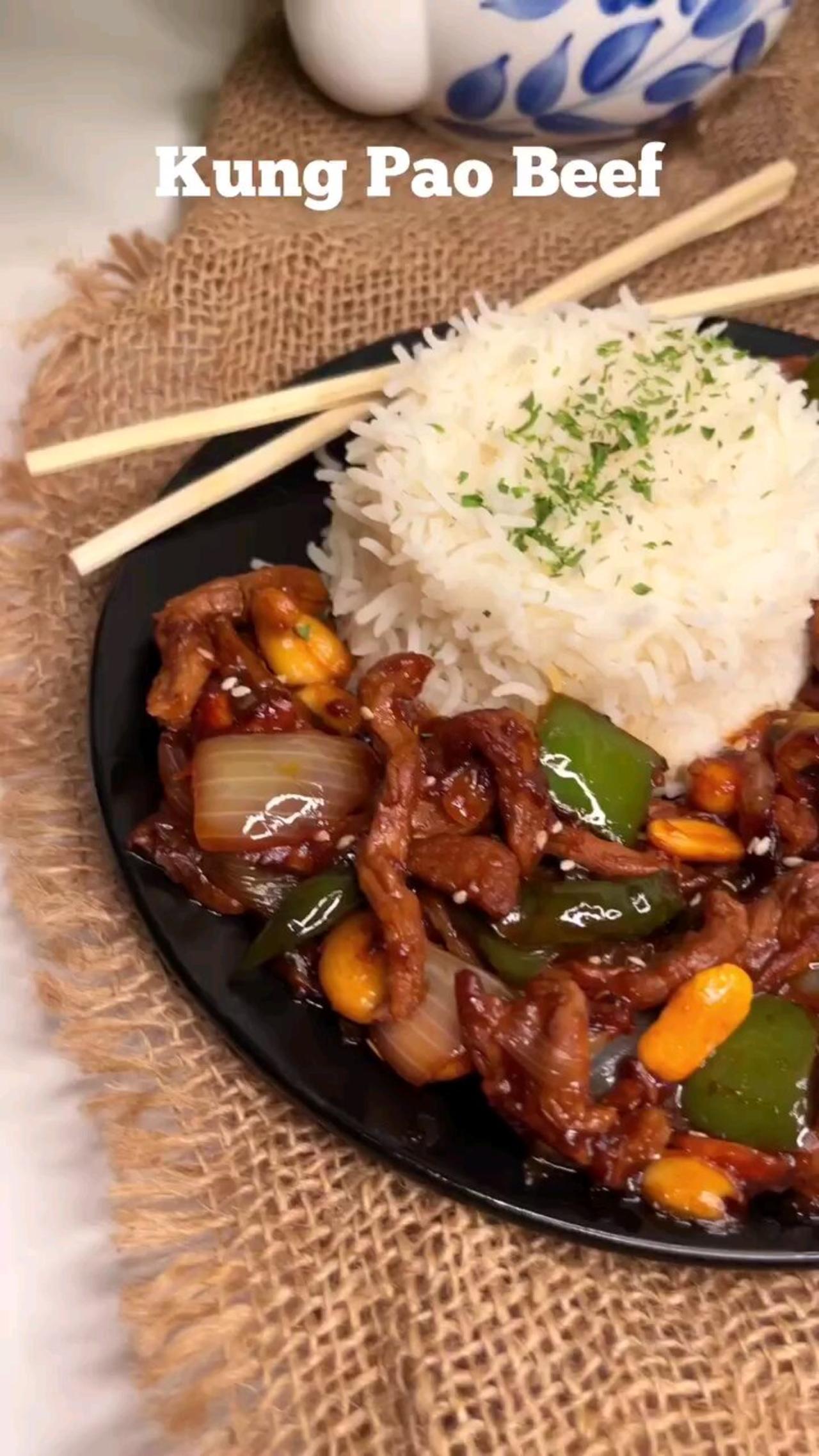 KUNG PAO BEEF | #kungpao #kungpaobeef #beefbowl #chinesetakeaway #chilibeefstirfry #stirfrybeef