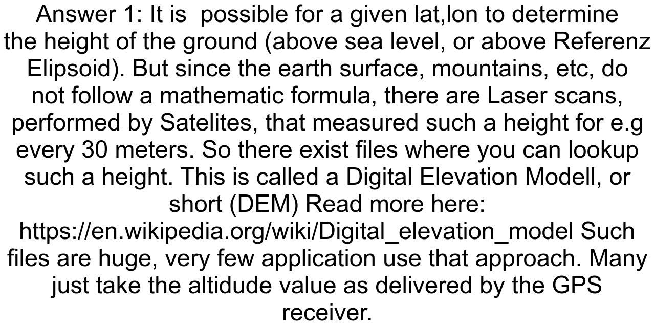 How to calculate Altitude using GPS latitude and longitude