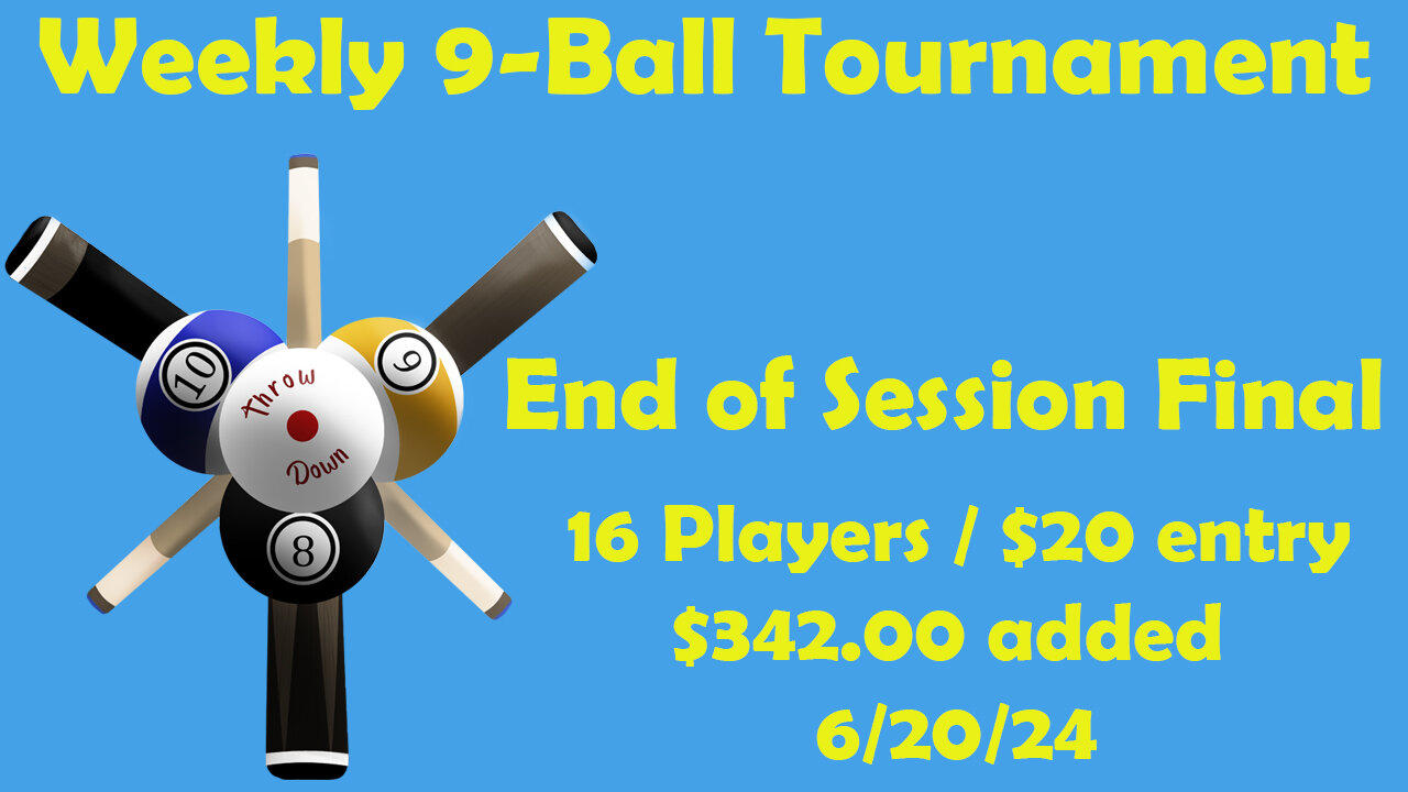 DBM Weekly 9-Ball Tournament 6/20/24