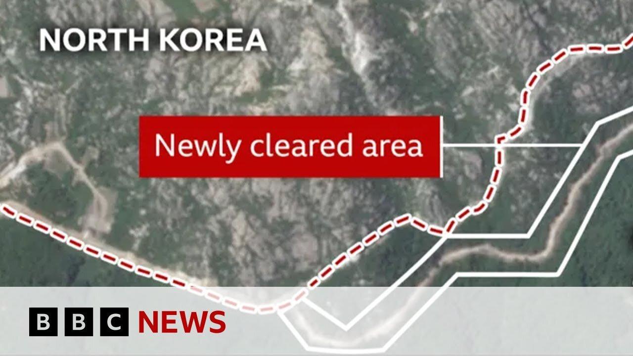 North Korea building border ‘wall’, satellite images reveal _ BBC News
