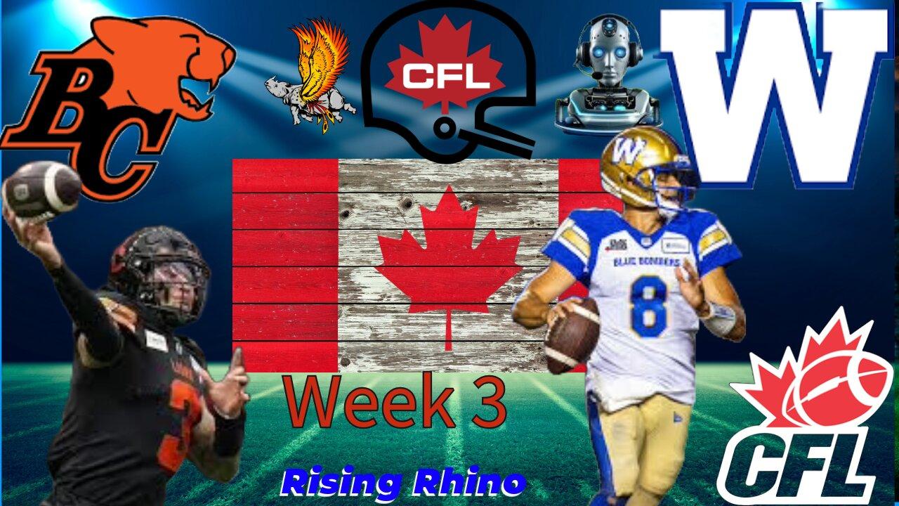 Live CFL Week 3: B.C Lions vs Winnipeg Blue Bombers |Live AI Co-Host Commentary & Reactions