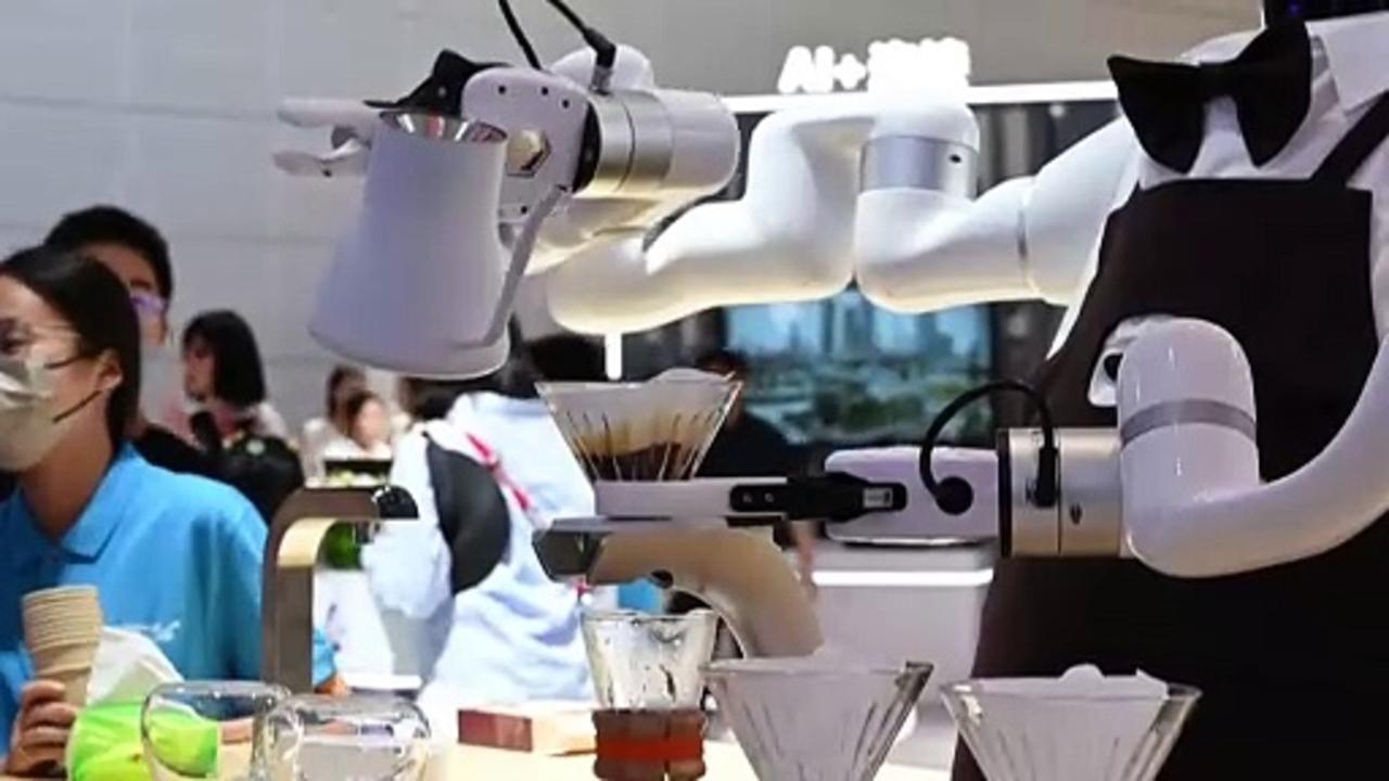Humanoid robots go on show at World Intelligence Expo