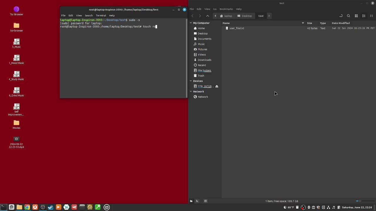 144_how to "create a text file as the root user"