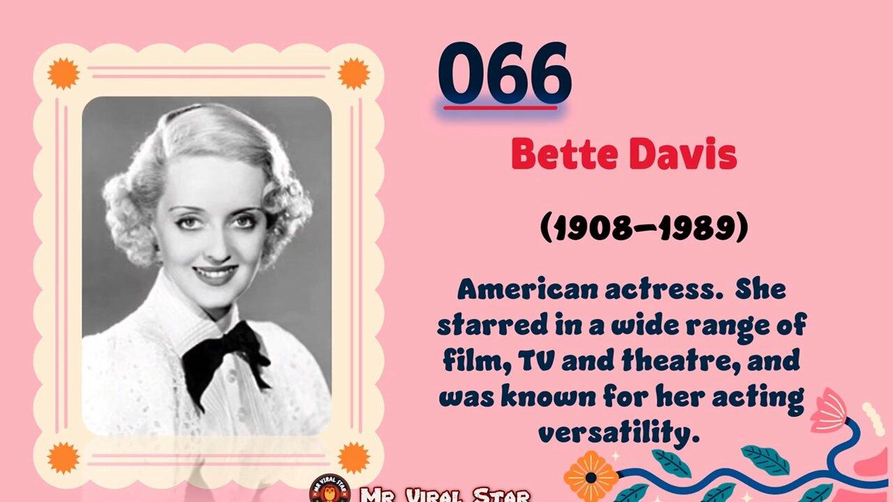 Bette Davis(1908–1989)| TOP 150 Women That CHANGED THE WORLD | Short Biography