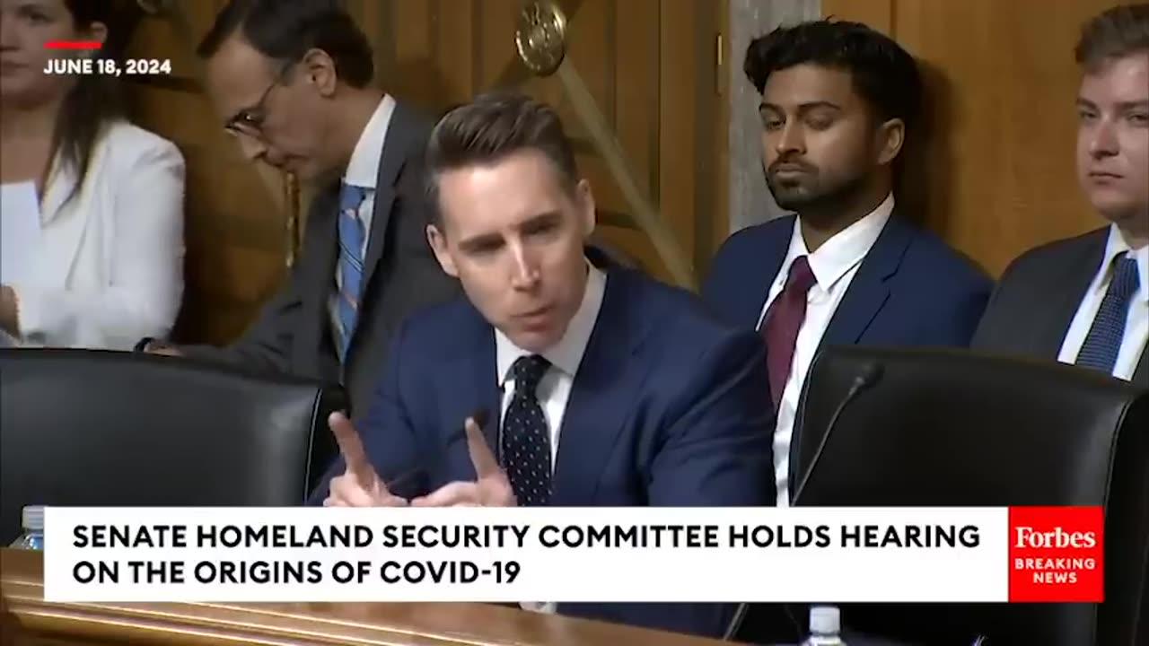 Breaking Senator Josh Hawley Slams the Whole Cabal Led by Fauci and Others SARS Cov2 Not Come From Lab and Government Lied to Pe