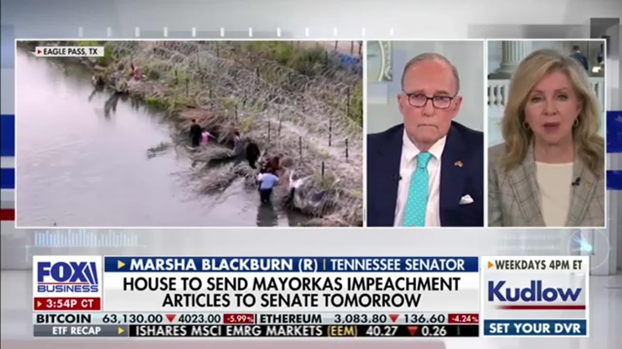 Why Senate Democrats Are Not Allowing An Impeachment Trial for Mayorkas: Blackburn on Fox Business