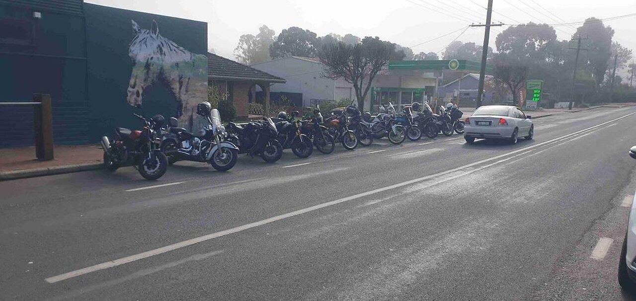 Motorcycle Men`s Shed Ride  Byford to Dwellingup Western Australia