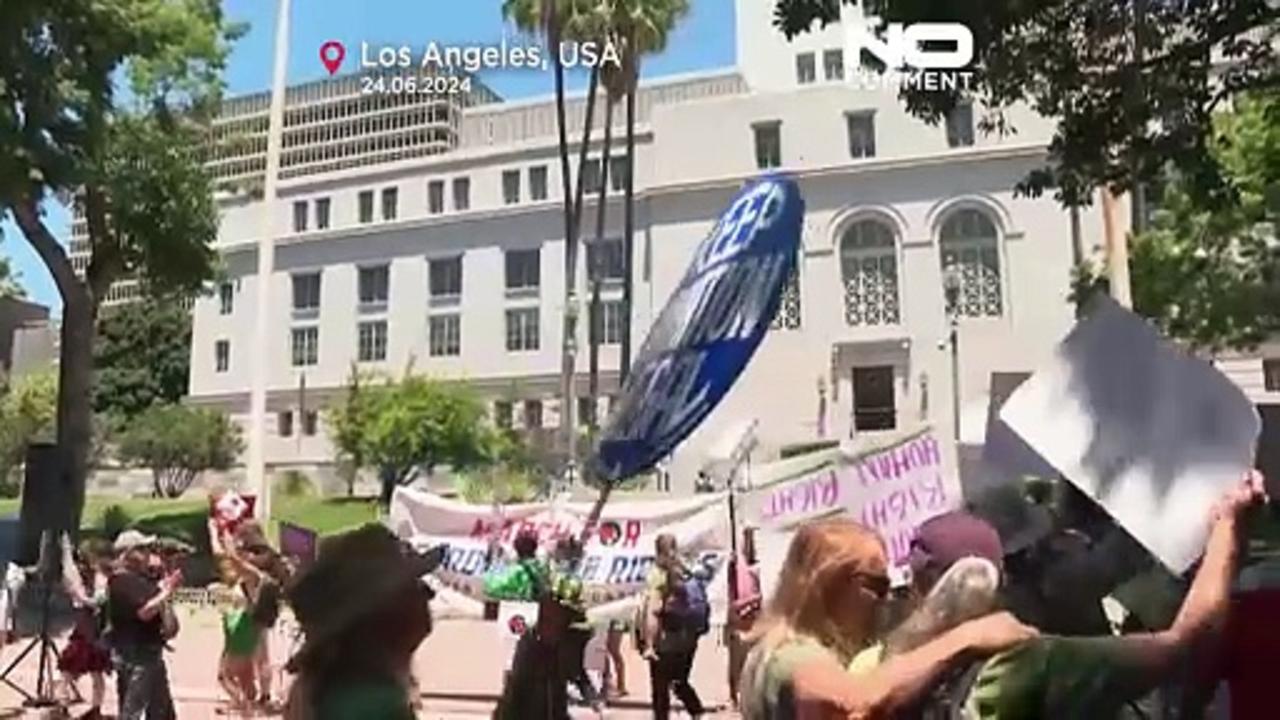 WATCH: Protesters rally for abortion rights in Los Angeles