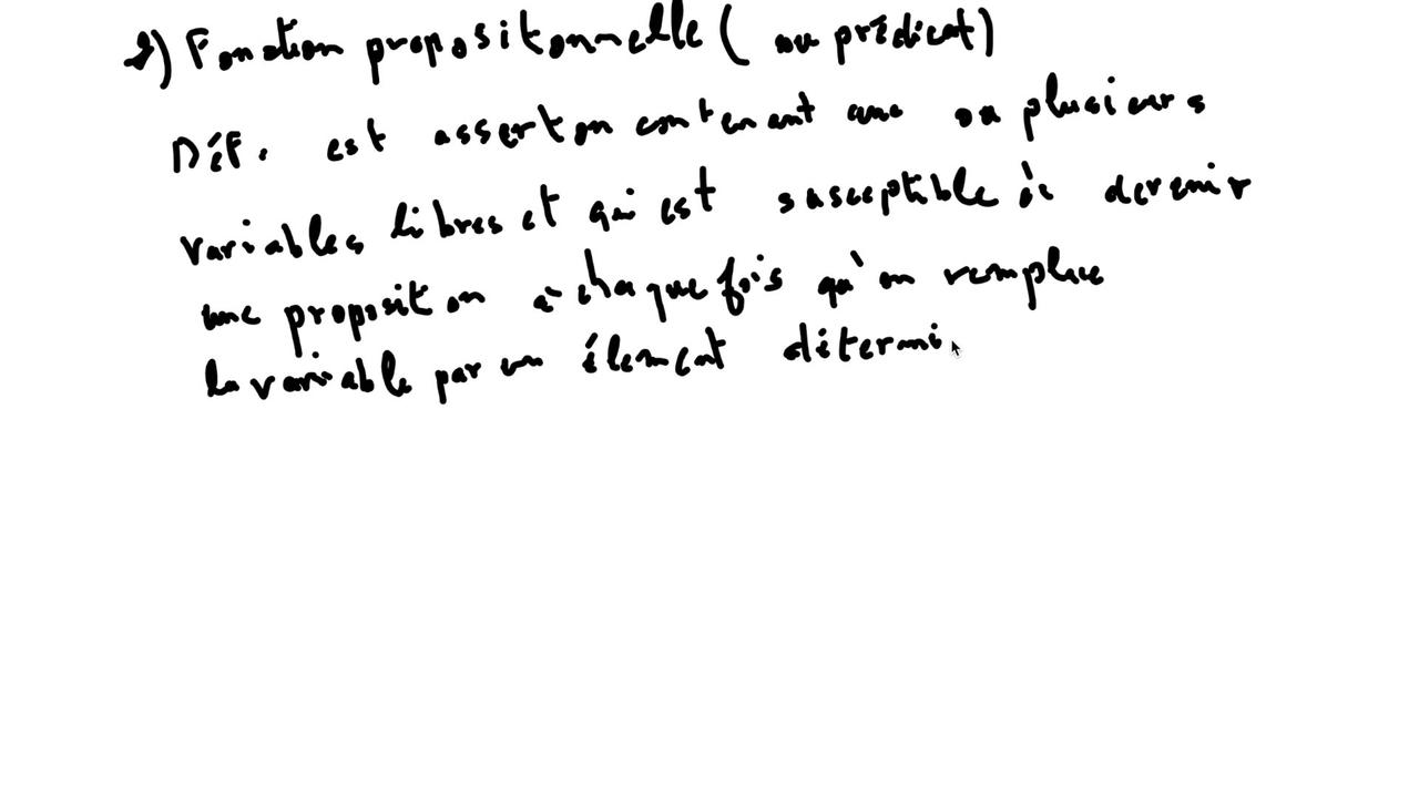 1SM :1 notions de logique :2 fonction propositionnelle (ou prédicat)