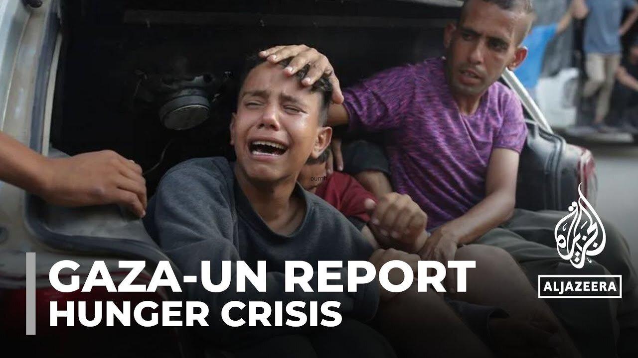 Palestinian mother and son sell food to survive the hunger