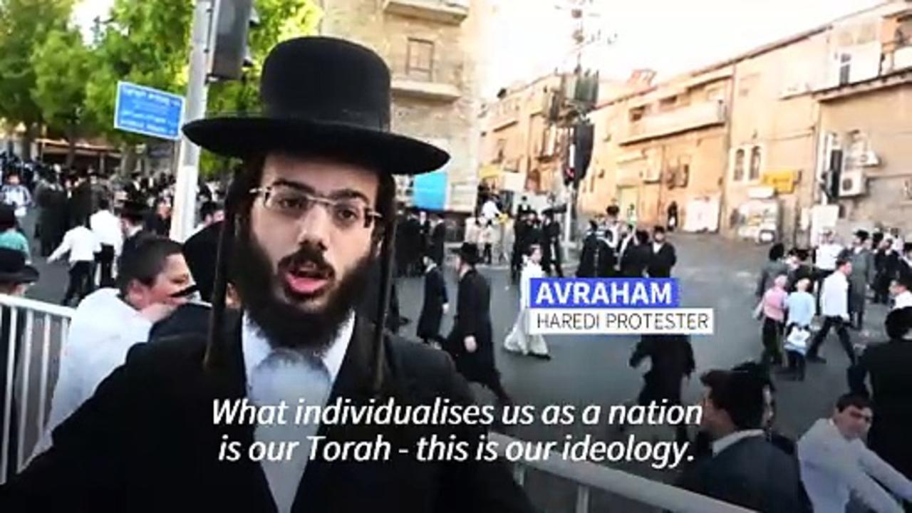 Ultra-Orthodox Jews protest against military conscription