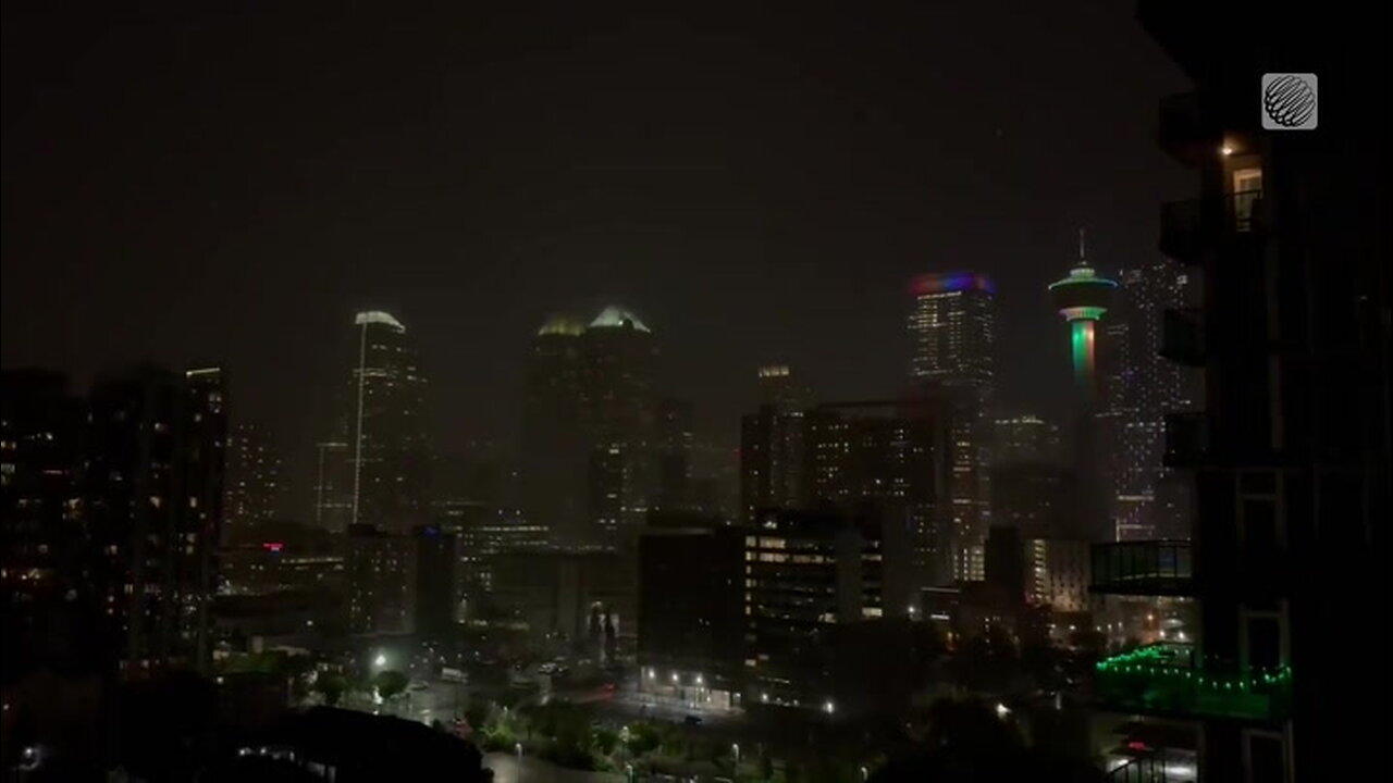 Severe thunderstorm in downtown Calgary, AB