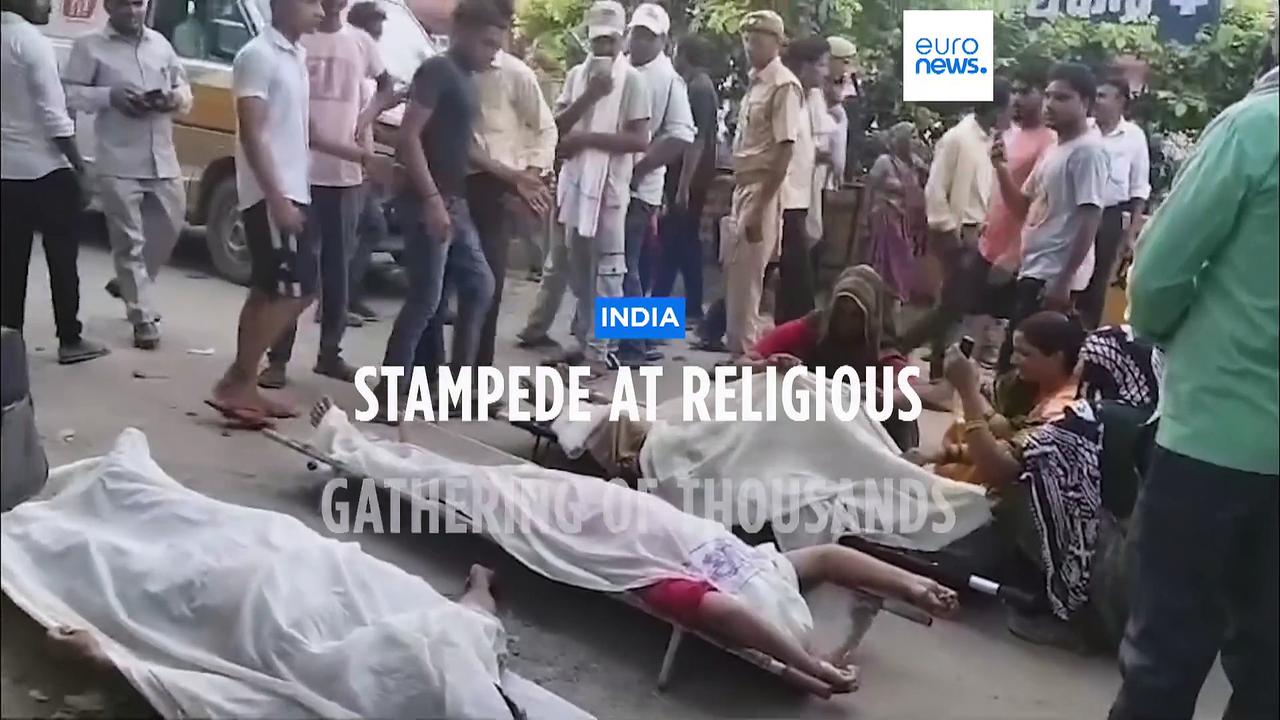 Stampede at religious gathering in northern India kills at least 116