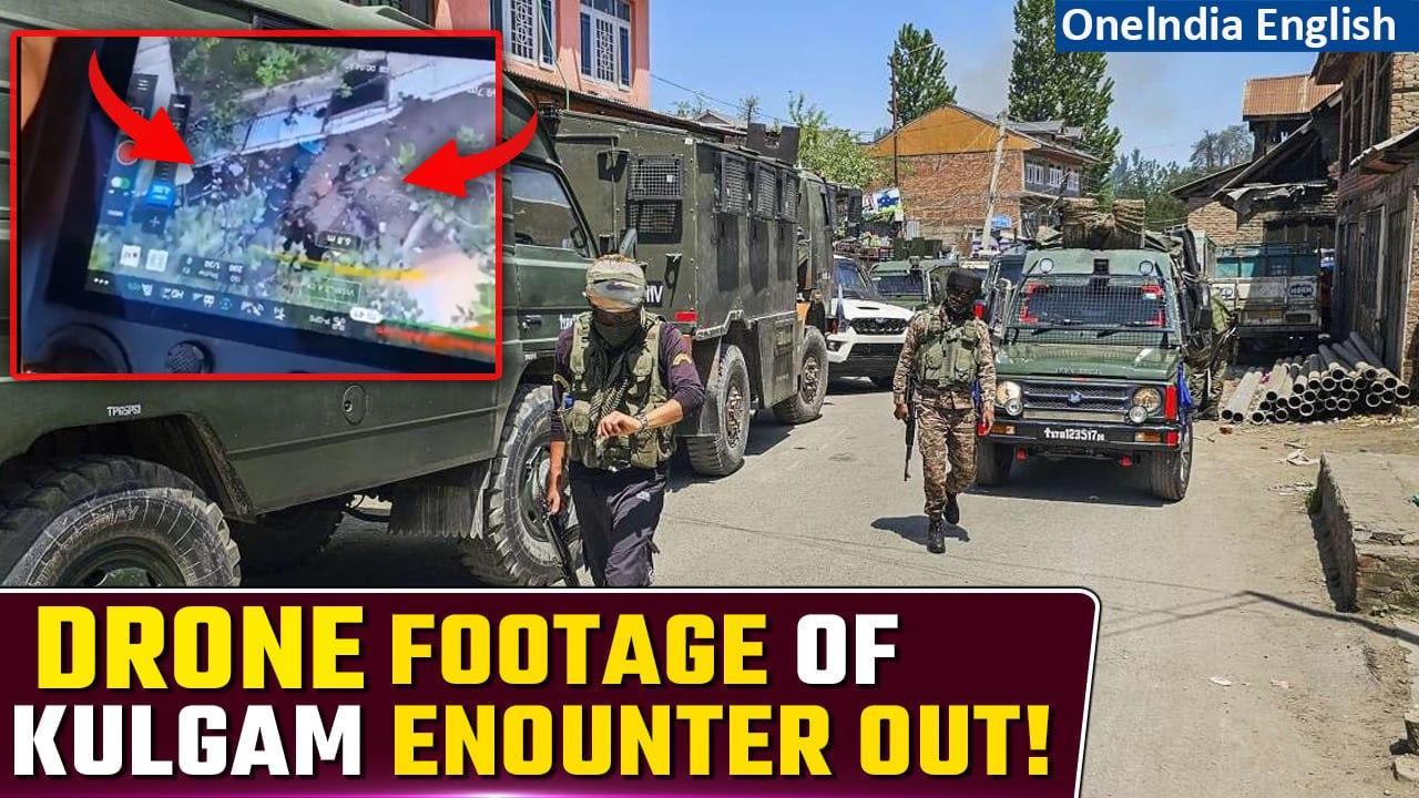 J&K Kulgam Encounter: Drone Footage Of Encounter Shows Neutralised Terrorists In The Attack | Video