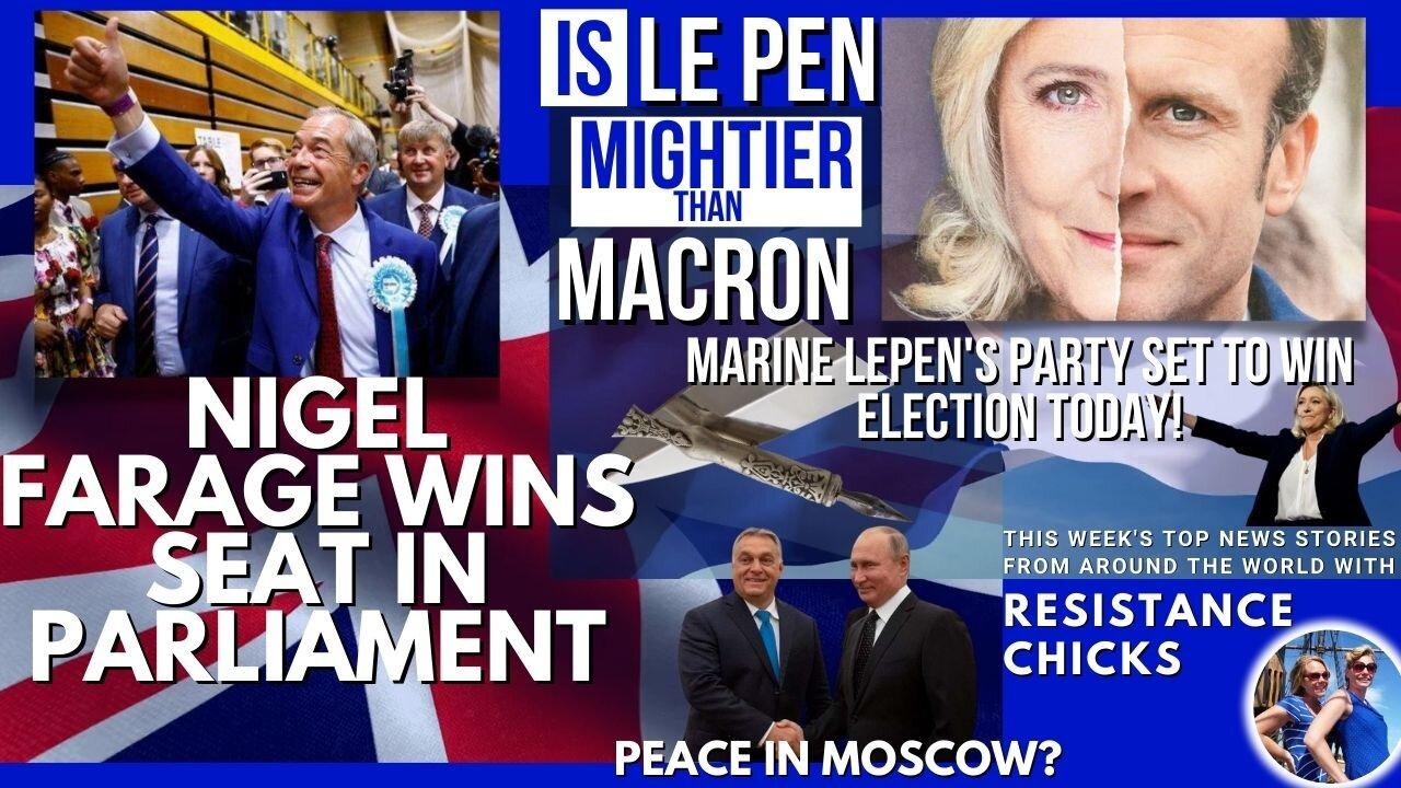 Nigel Wins Seat In Parliament - LePen's Party Set to Win Election Today! Top World News 7/7/24