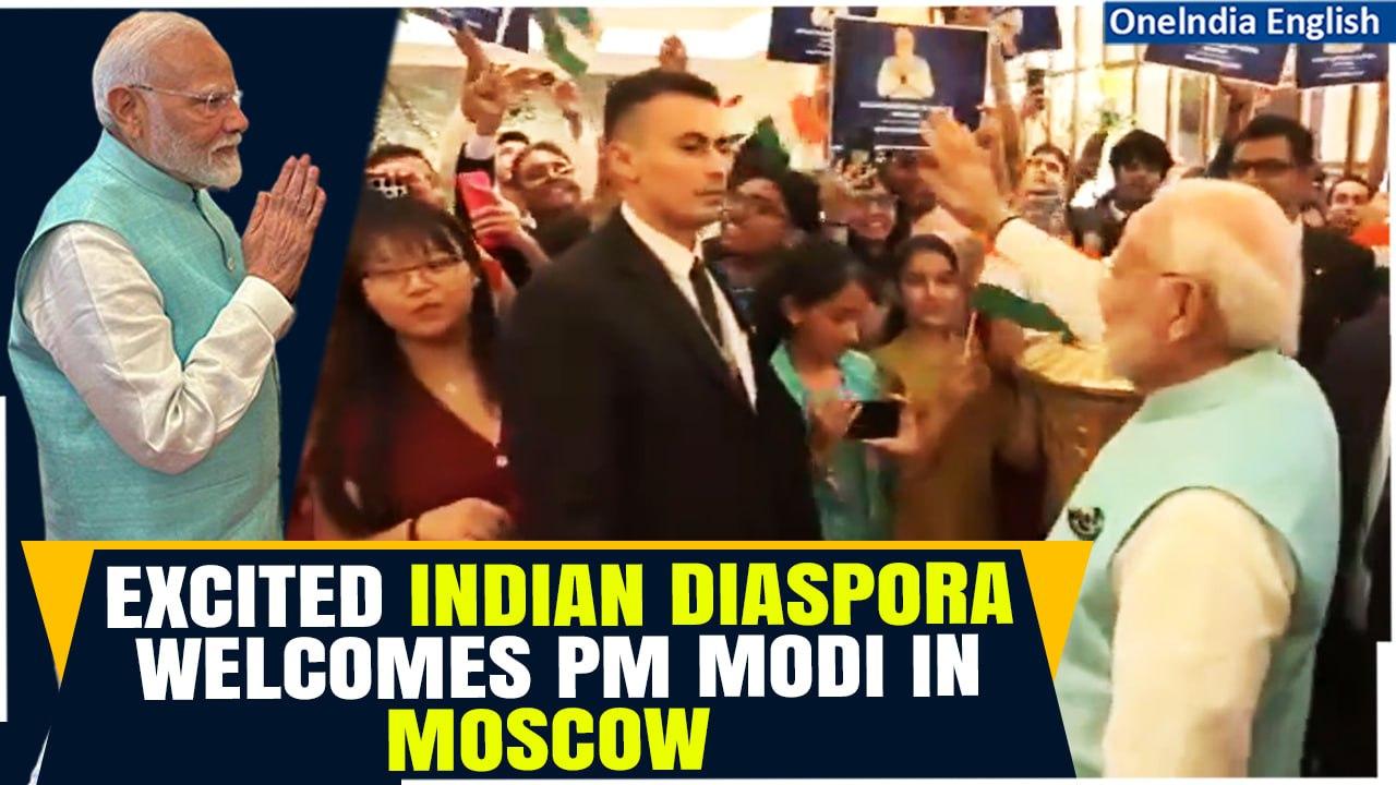 PM Modi In Moscow: Members Of The Indian Diaspora Welcome And Greet The Indian Prime Minister