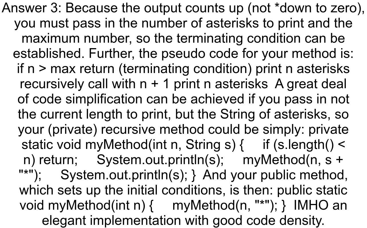 Java Recursion printing asterisks from one method call