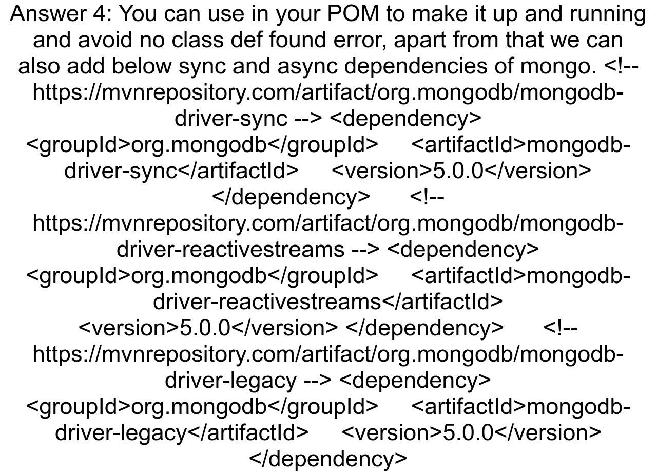 Javalangnoclassdeffounderror when using mongodb one news page video