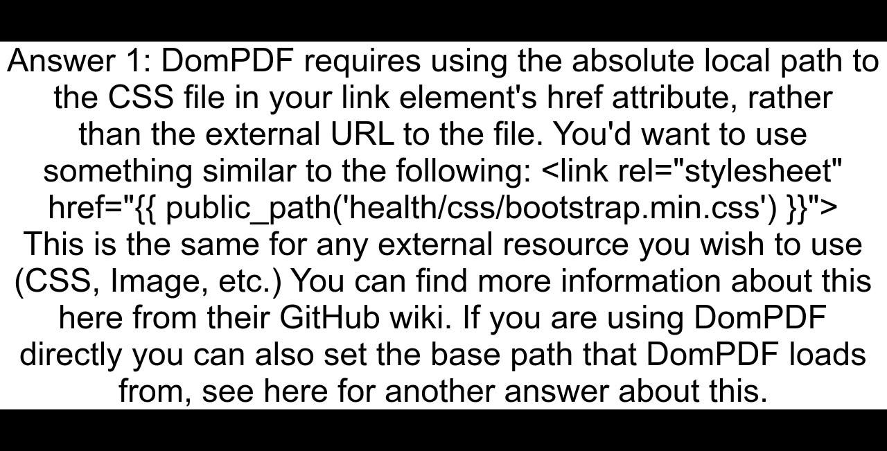 Laravel domPDF cant load external css files