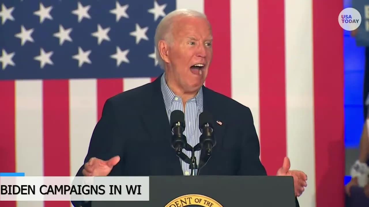 Joe Biden rally in Madison talks about his age. Election vs Donald Trump