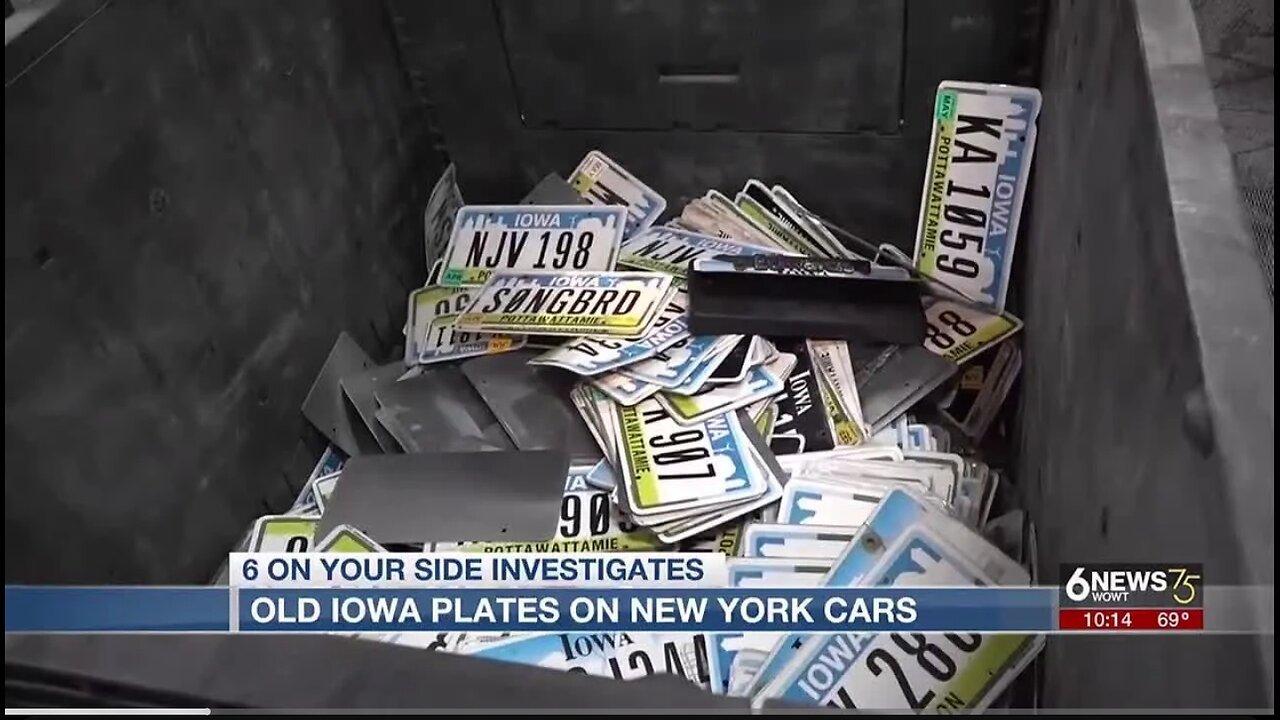Old Iowa license plates found on cars in New York