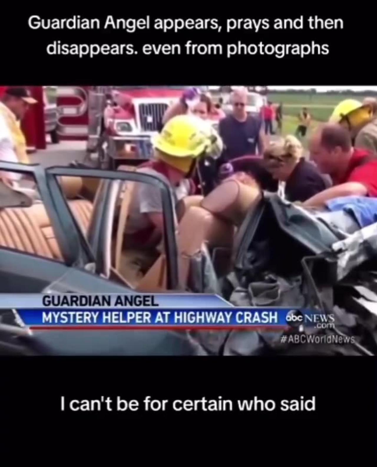 Guardian Angel appears dressed as a Catholic priest, prays and then disappears